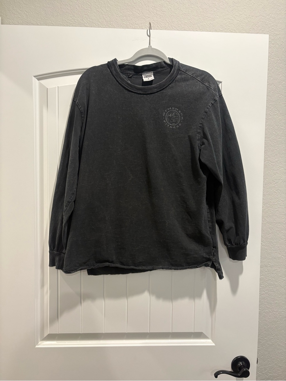 Gymshark Legacy Washed Long Sleeve Top Metal Grey Acid Wash M
